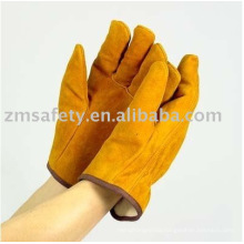 yellow cowhide driver glove